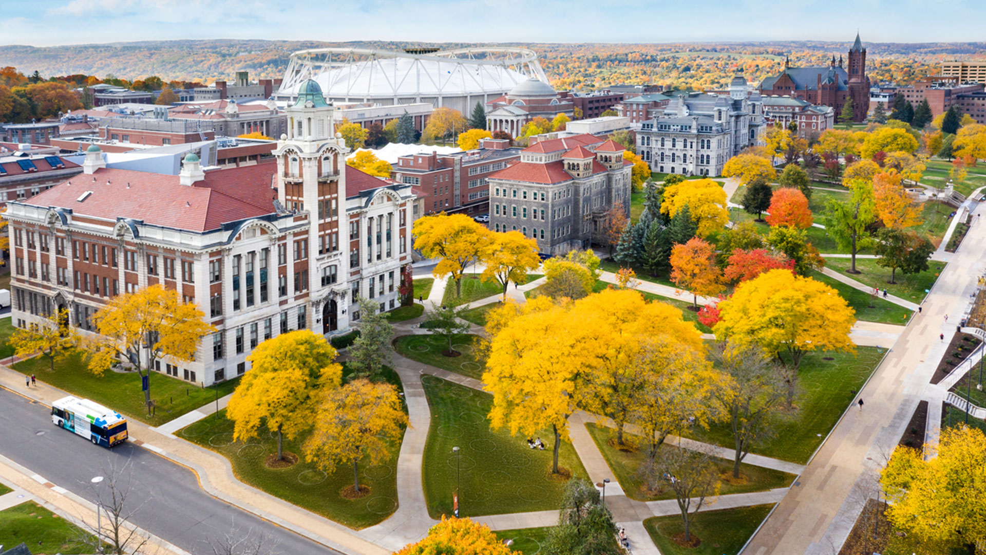 Syracuse University campus in the fall.